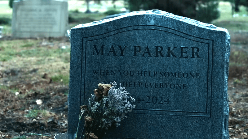 May Parker grave in Spider-Man: Brand New Day.