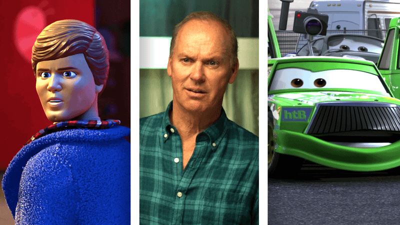 Ken from 'Toy Story 3,' Michael Keaton as Adrian Toomes in 'Spider-Man: Homecoming,' Chick Hicks in 'Cars.'