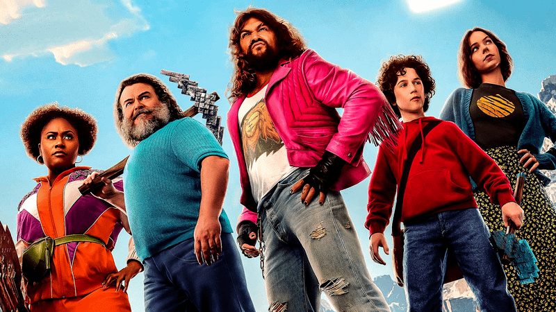 Danielle Brooks, Jack Black, Jason Momoa, Sebastian Eugene Hansen, and Emma Myers in 'Minecraft' poster.