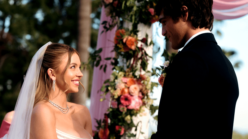 Sydney Sweeney as Cassie and Jacob Elordi as Nate in Euphoria Season 3, Episode 3.