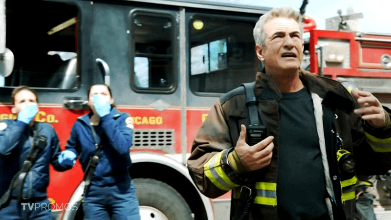 Delmot Mulroney as Chief Dom Pascal in Chicago Fire Season 14, Episode 21.