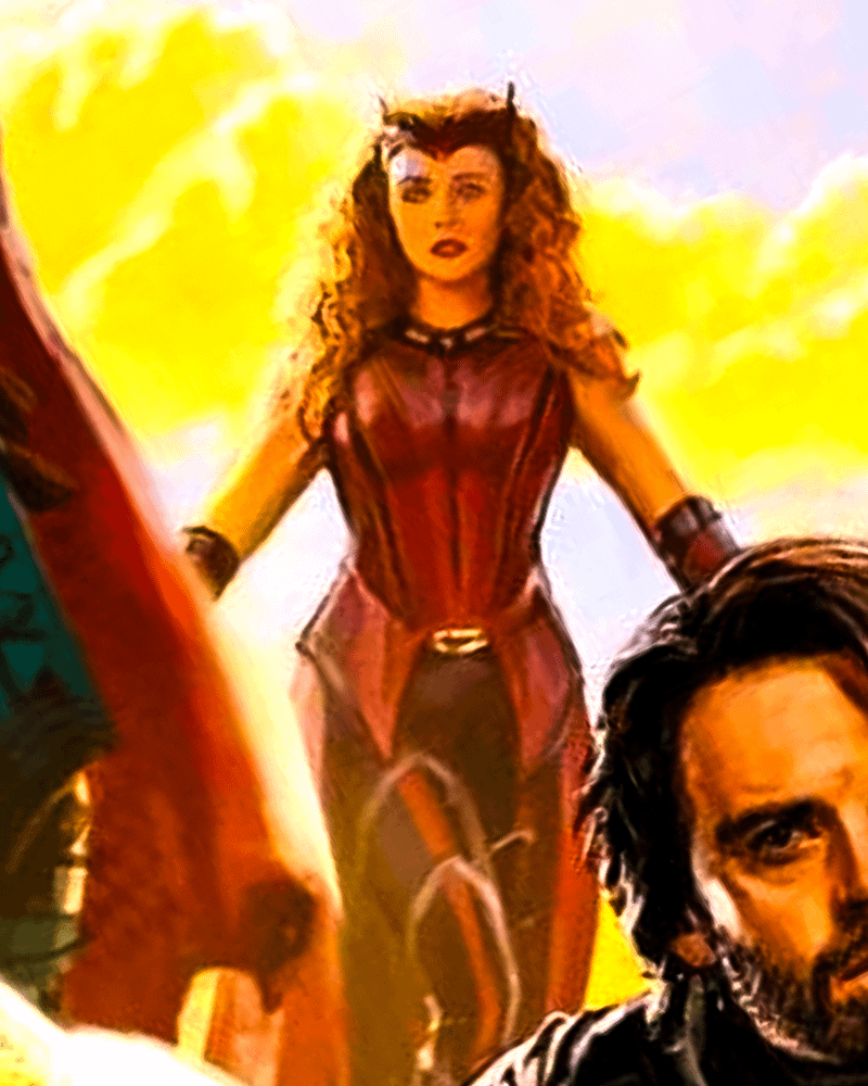 Elizabeth Olsen as the Scarlet Witch in new Avengers poster.
