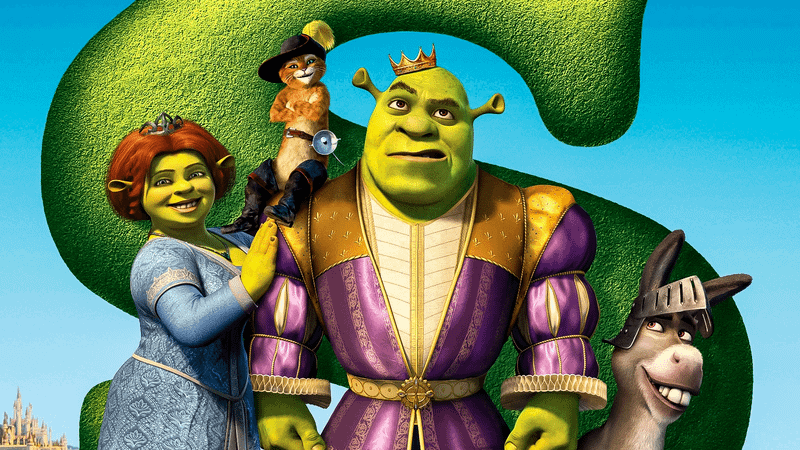 Shrek Fiona Puss in Boots and Donkey, Shrek the Third poster.