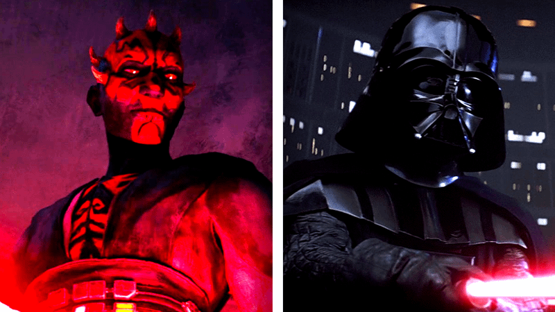 Darth Maul and his old master Darth Vader.