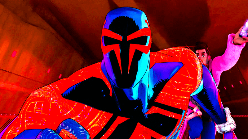 Spider-Man 2099 in animated Spider-Verse film.