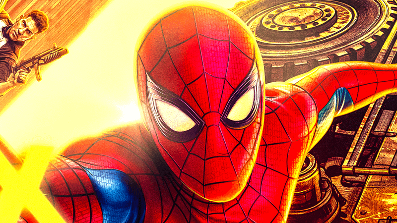 Tom Holland as Spider-Man.