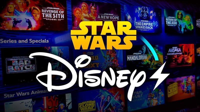 Star Wars logo, Disney+ logo.