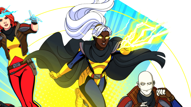 Storm using her weather-based powers.