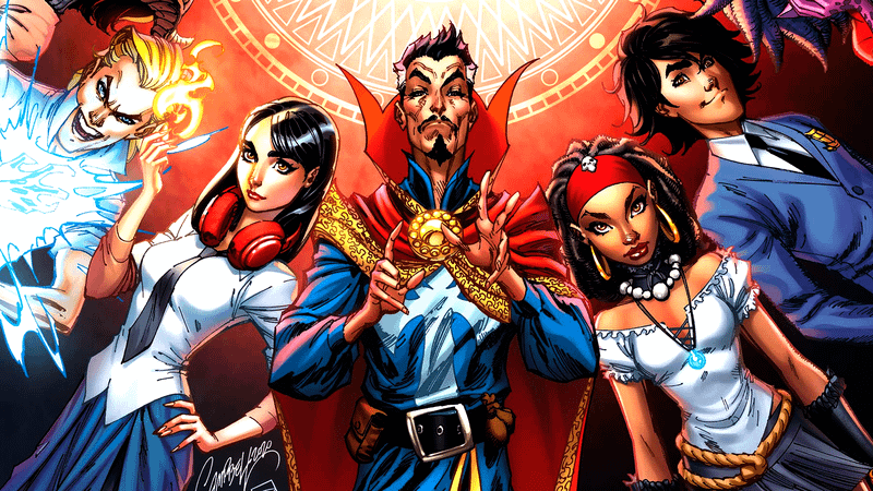 Doctor Strange and magic-users from Marvel Comics