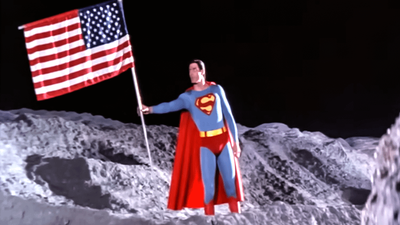 Christopher Reeve as Superman in Superman IV: Quest for PEace.