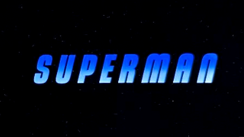 Alternate Superman logo with curvy 50's-inspired font