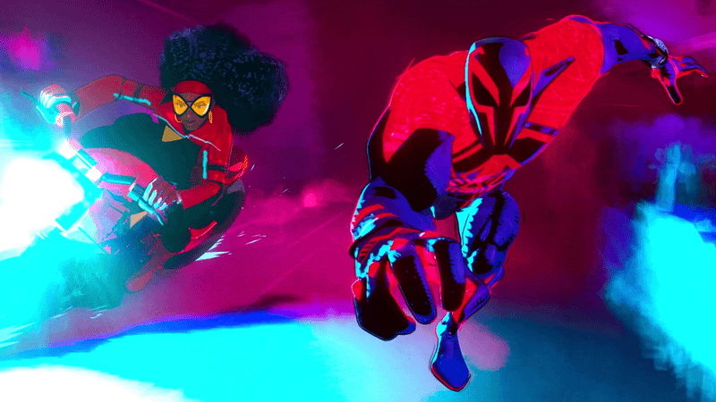 Miguel O'hara and Jessica Drew in action.