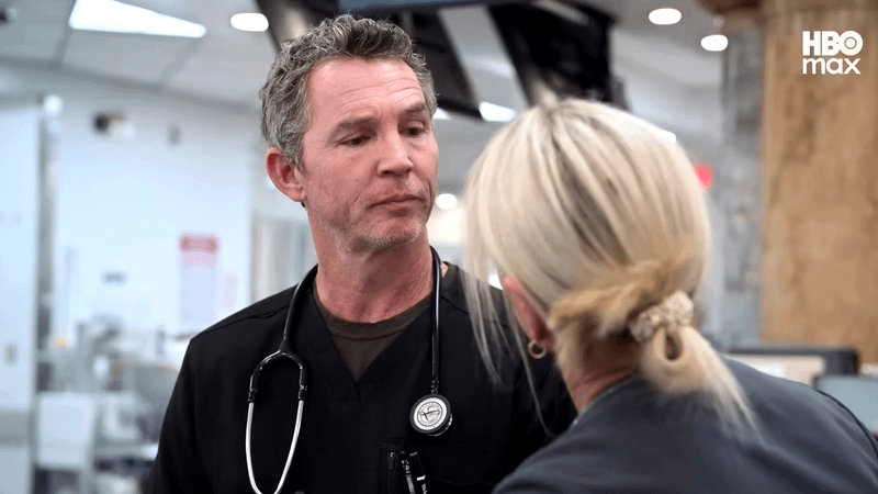 Jack Abbott & Dana in The Pitt Season 2, Episode 14.