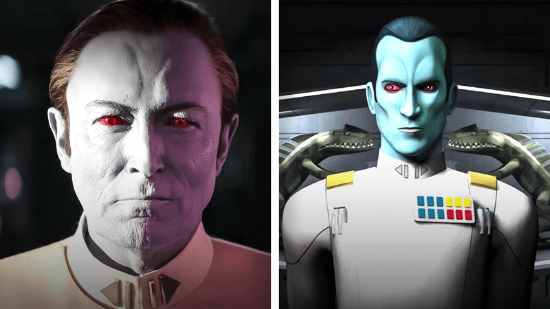 Comparison of live-action and animated Thrawn.