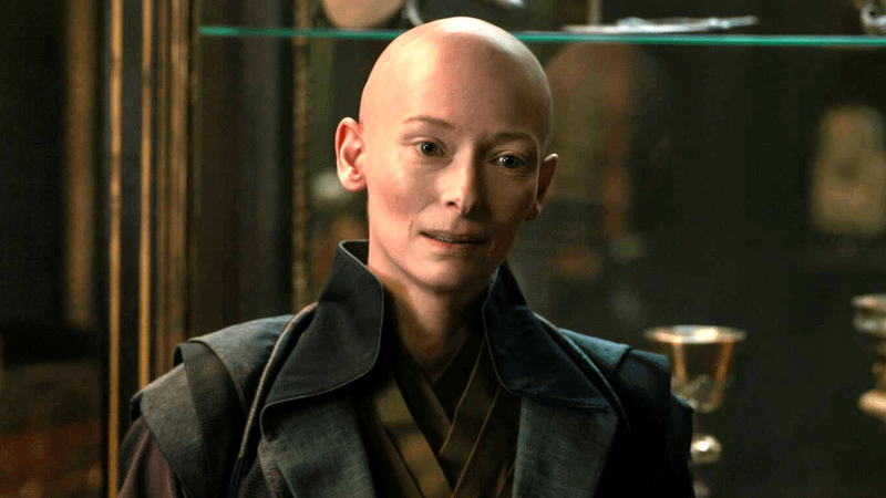Tilda Swinton as the Ancient One in Doctor Strange.