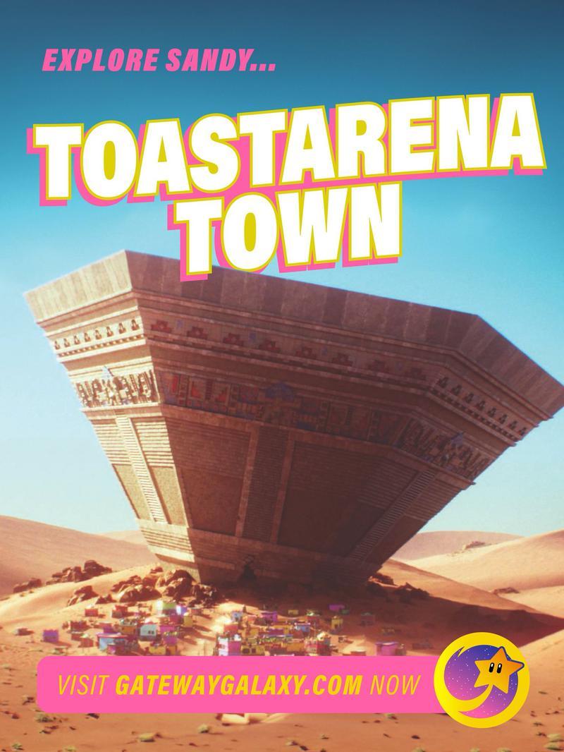 Toastarena Town location poster in Super Mario Galaxy Movie.