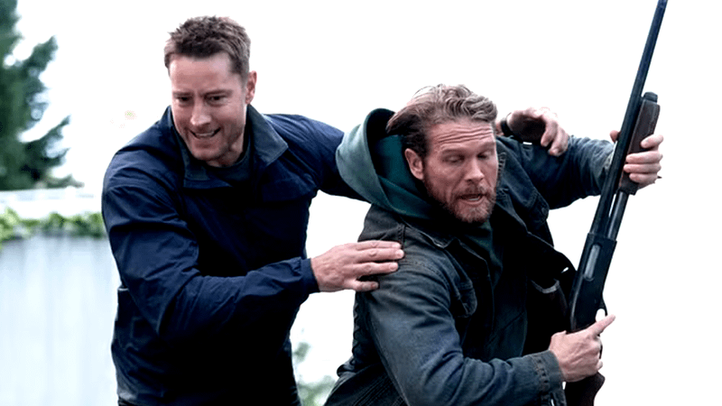 Justin Hartley as Colter & Travis Flint in Tracker Season 3, Episode 8