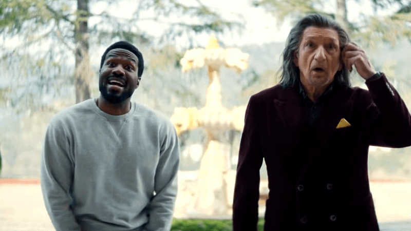 Yahya Abdul-Mateen II as Simon Williams & Ben Kingsley as Trevor Slattery in Wonder Man