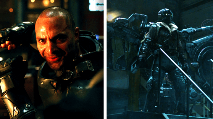 Scorpion in Spider-Man: Brand New Day on the left and Vulture in Spider-Man: Homecoming on the right.