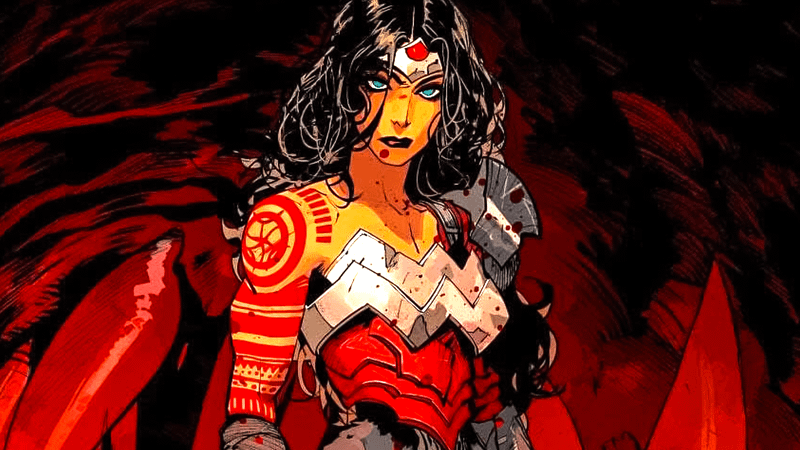 Wonder Woman covered in blood in DC Comics