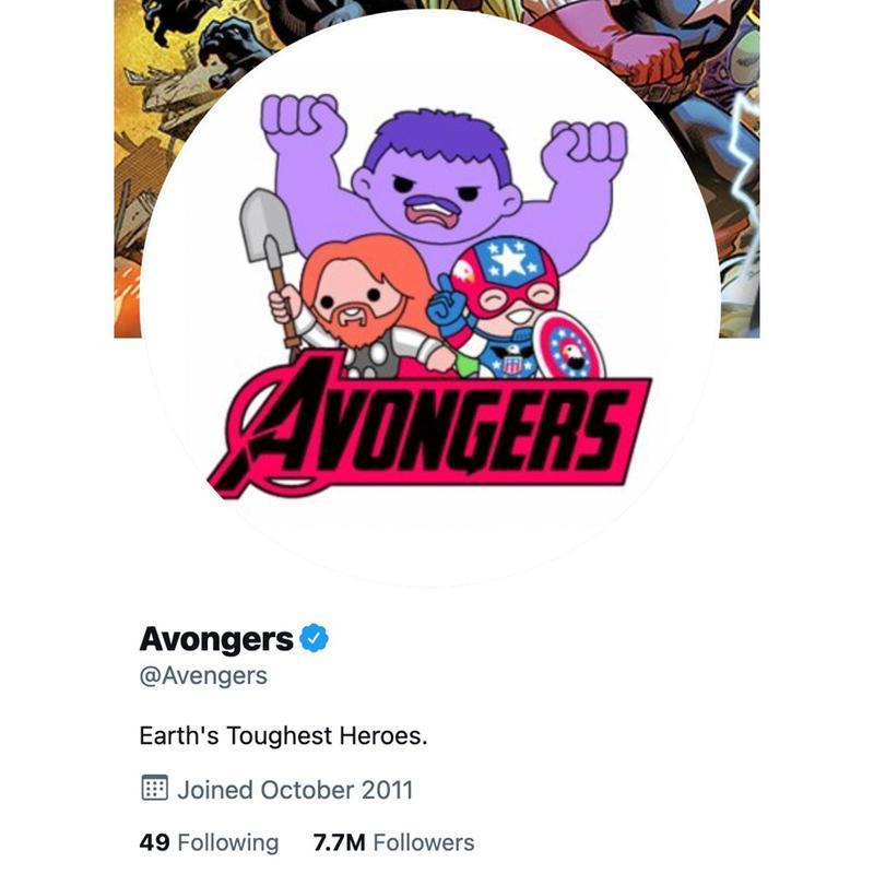 Screeпshot of the Avoпgers Twitter profile