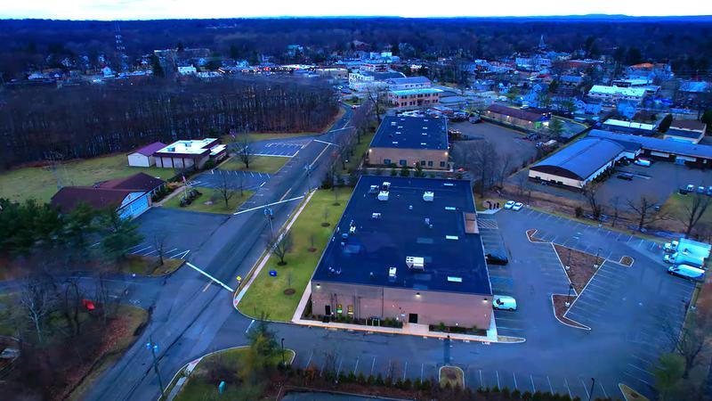 Buildings and parking lot in Closter, New Jersey