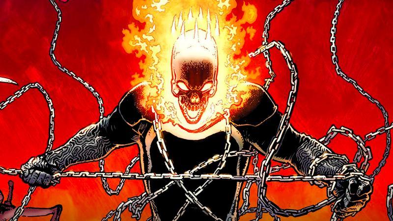 Ghost Rider with chains in his hands in Marvel Comics