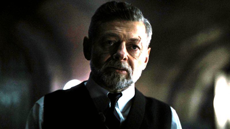 Andy Serkis as Alfred Pennyworth in 'The Batman.'