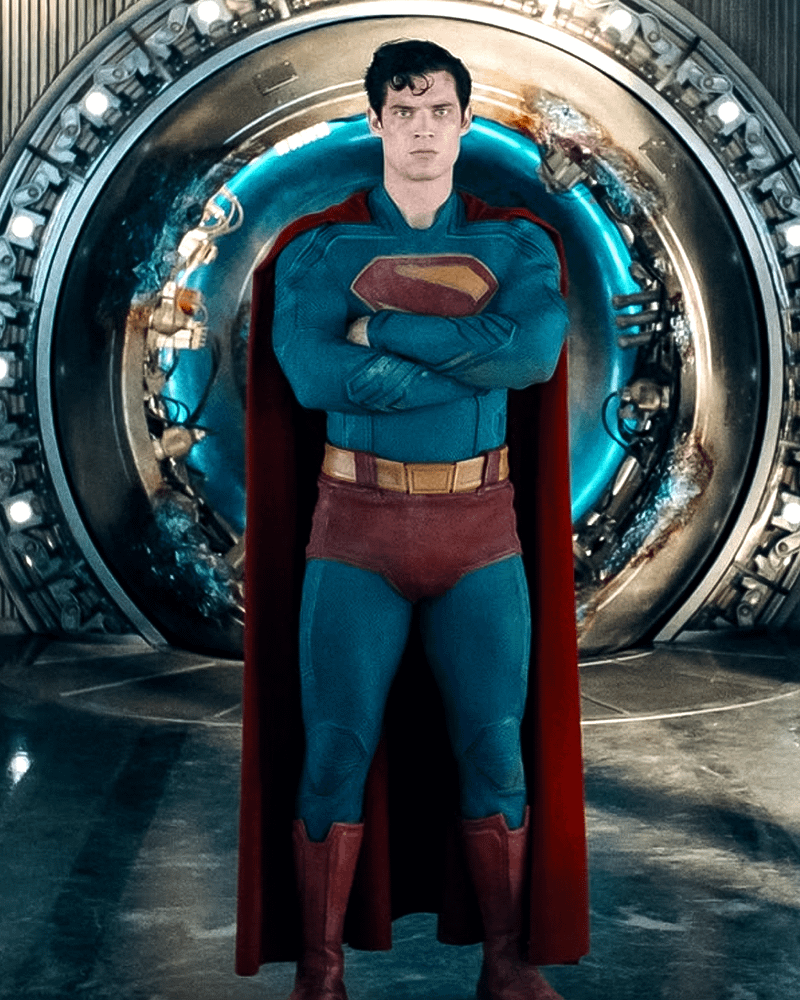 Superman with his arms folded.