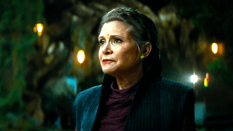 Carrie Fisher as General Leia Organa in Rise of Skywalker.