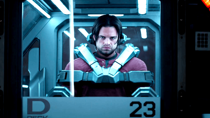 Sebastian Stan as Bucky Barnes in Captain America: Civil War.