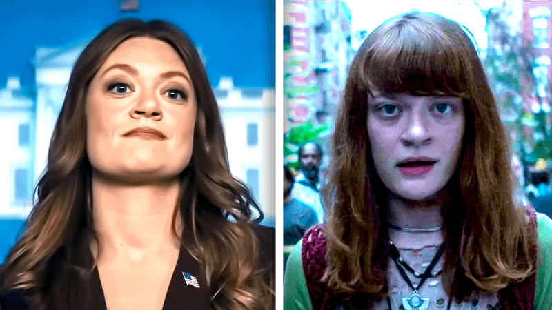 Colby Minifie as Ashley Barrett (left) and Robyn (right)..