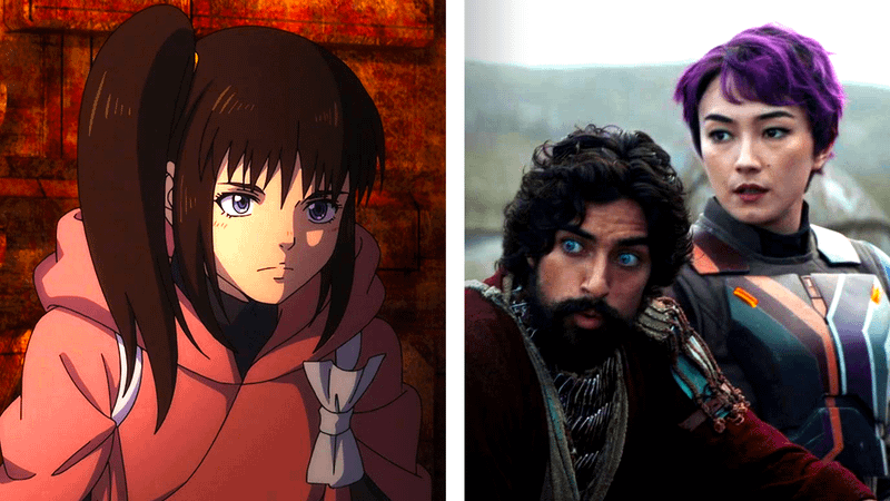 Lah Kara from the Star Wars: Visions next to live action Ezra and Sabine.
