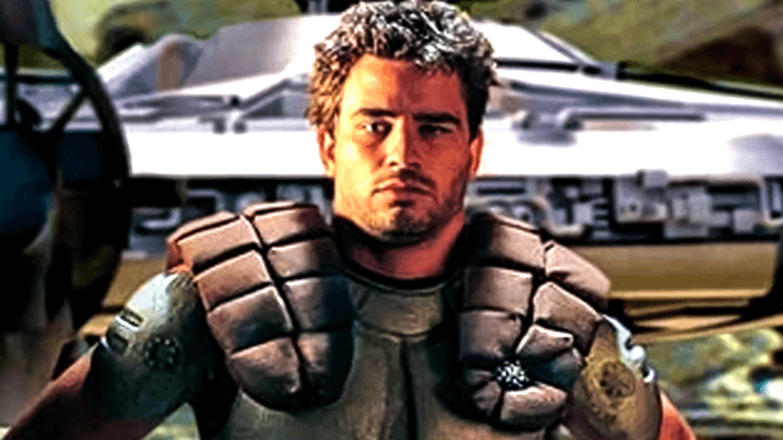Dash Rendar with his arms angled and a smug expression.