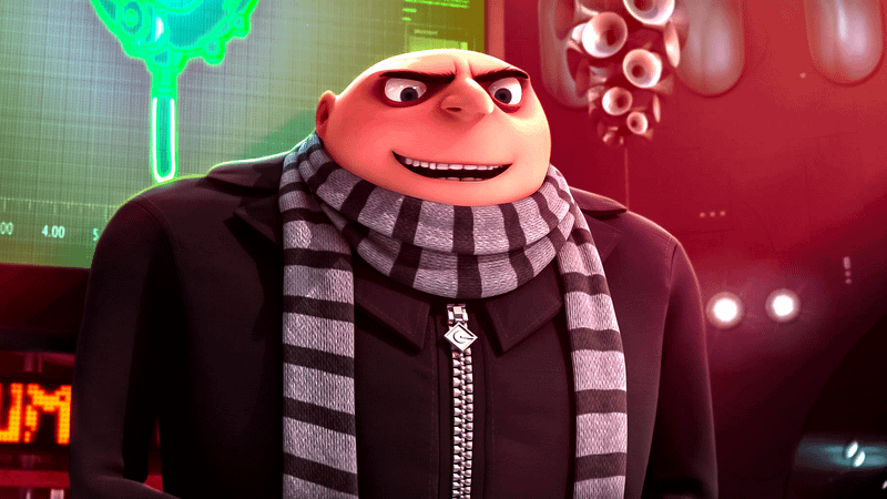 Gru with a menacing look on his face.
