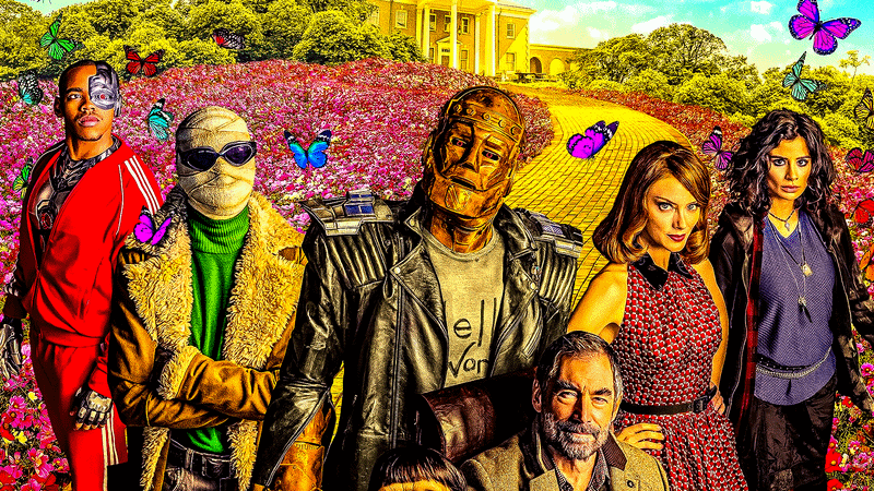 Doom Patrol TV show poster and characters.