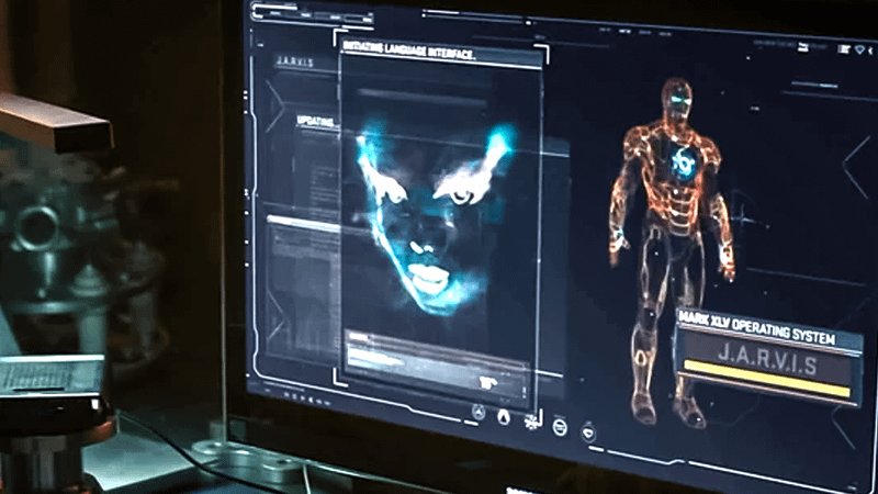 FRIDAY interface in Avengers Age of Ultron on screen.