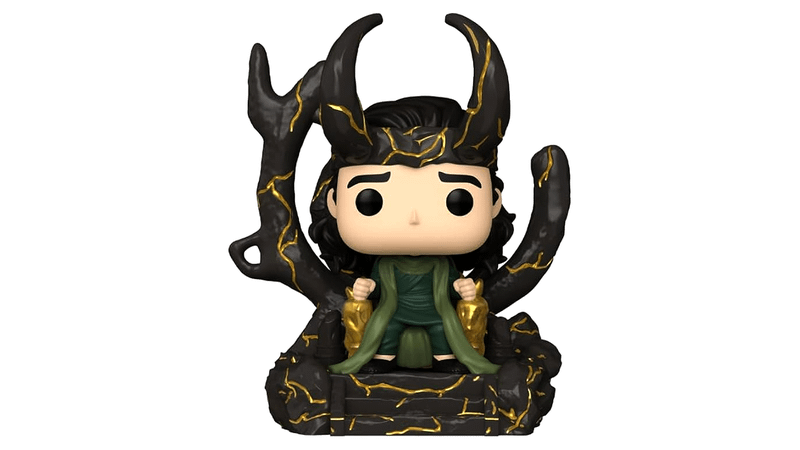 God Loki Funko Pop figurine sitting on his throne