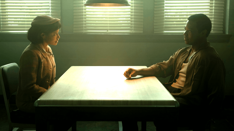 Taylour Paige as Charlotte Hanlon & Stephen Rider as Hank Grogan in Welcome to Derry