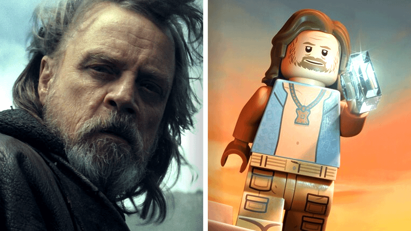 Live-action Luke Skywalker compared to LEGO