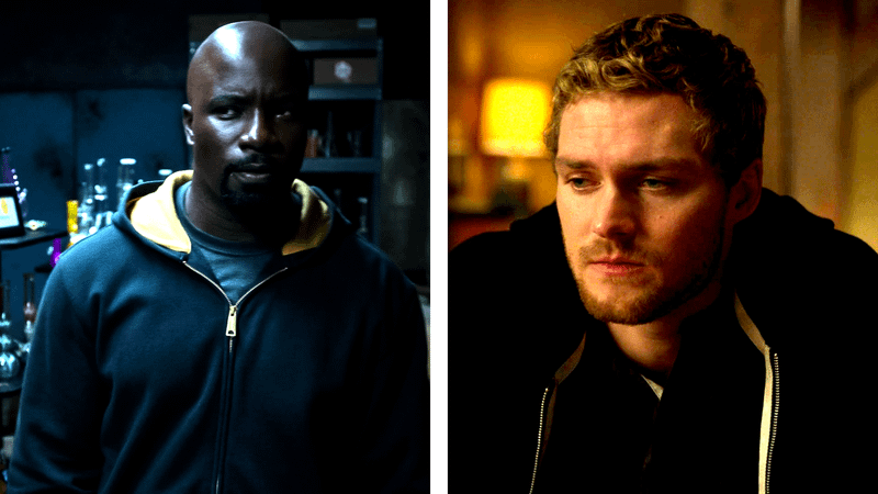 Mike Colter as Luke Cage in 'Luke Cage,' Finn Jones as Danny Rand in 'Iron Fist.'