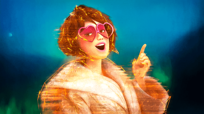 LYLA hologram in Across the SpiderVerse.