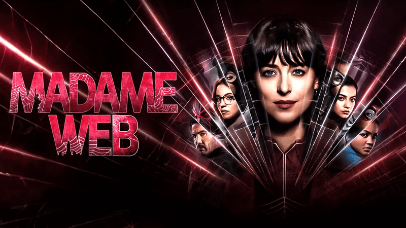 Dakota Johnson, Sydney Sweeney, Isabela Merced, Celeste O'Connor, and Tahar Rahim in a promotional image for Madame Web.
