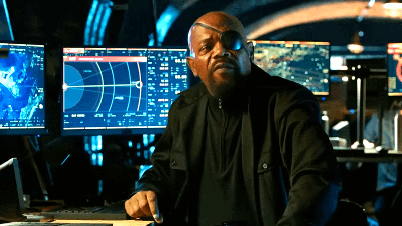 Nick Fury in Spider-Man: Far From Home.