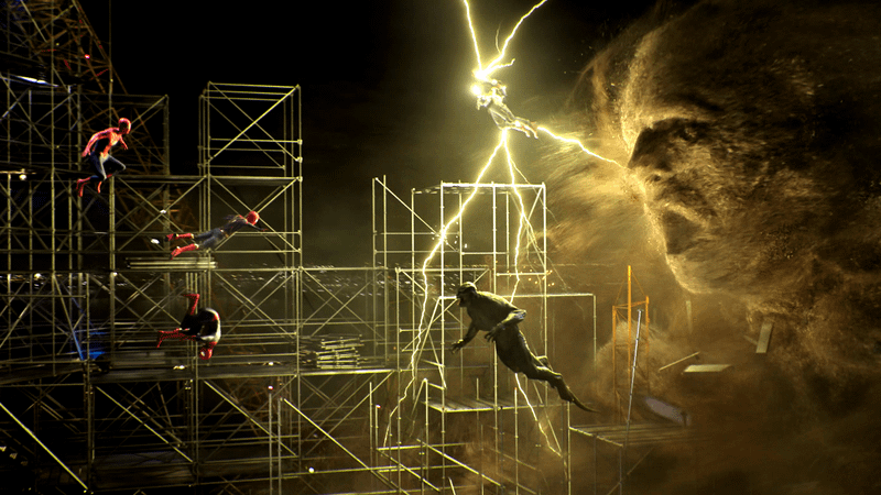 3 Spider-Men, Lizard, Electro, and Sandman in Spider-Man: No Way Home