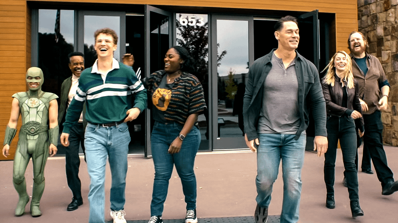 Judomaster, Langston Fleury, Adrian Chase, Leota Adebayo, Christopher Smith, Emilia Harcourt, and John Economos in 'Peacemaker' Season 2.