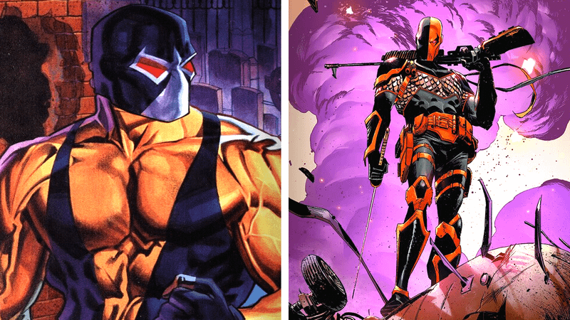 Death Stroke and Bane in DC Comics.