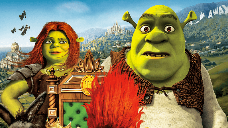 Shrek and Fiona on Shrek Forever After poster.