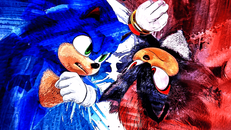 Sonic and Shadow in Sonic the Hedgehog 3.