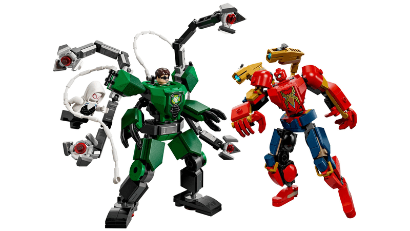 Doc Ock and Spider-Man battling it out.